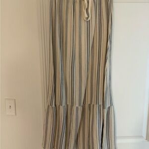 Faherty Striped Maxi Skirt in Blue and Cream